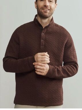 Rhone - Brown Quilted Weekender Pullover Large